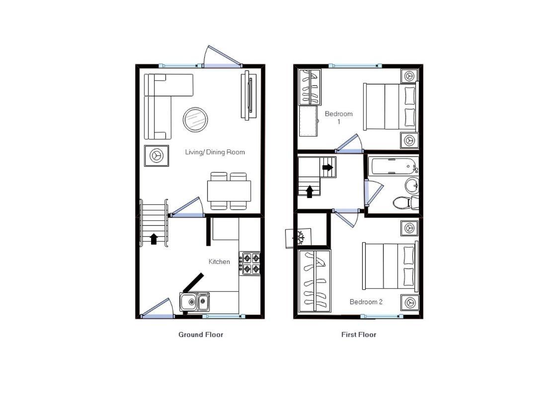 Modern 2 Bed House Sleeps 6 Southam Town Centre - Inspire Homes Ltd ภายนอก รูปภาพ